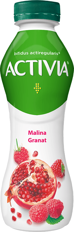 Geriamasis jogurtas ACTIVIA su avietėmis ir granatais, 0,8 % rieb., 300g