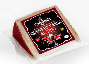 Goat cheese LA LEYENDA with red wine, 200 g.