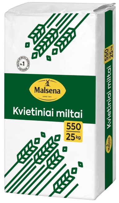 Kvietiniai miltai MALSENA, 550D, (25) kg