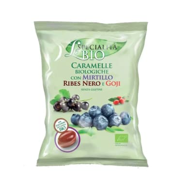 Organic blueberry, blackcurrant, and goji berry lollipops