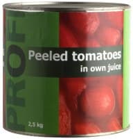 Peeled tomatoes PROFI, 2,5 kg / 1,5 kg
