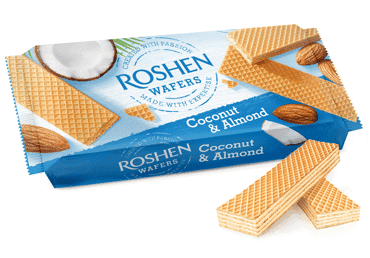 Vafliai ROSHEN su kokosų ir migdolų skonio įdaru