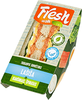 Trikampis sumuštinis su rūkyta lašiša, kiaušin., salotomis 165g