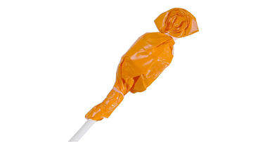Organic orange-flavored lollipop