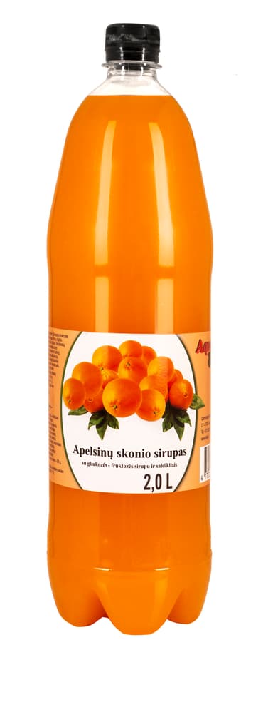 Apelsinų skonio sirupas AQUA VIVO, 2 l