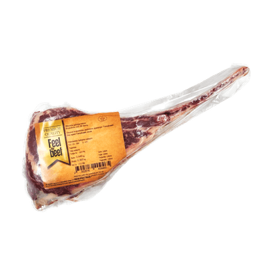 Sausai brandintas 30d+ mėsinio galvijo nugarinės kepsnys Tomahawk, ~1 kg