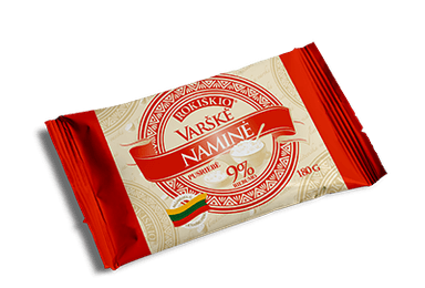 Pusriebė ROKIŠKIO NAMINĖ varškė, 9 % rieb., 180 g