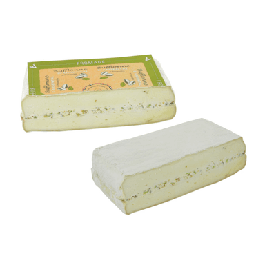 D'ARGENTAL buffalo milk cheese with pistachios, aged for 10 days.