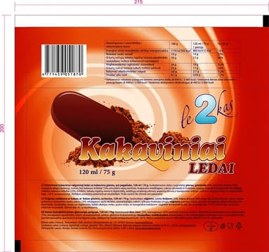 Ice cream LE2KAS cacao flavour, 110 ml