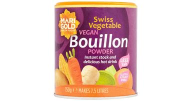 Swiss vegetable broth for vegans, lightly salted PURPLE