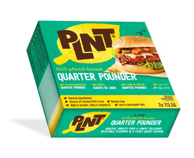 Frozen vegan hamburger patties PLNT Quarter Pounder, soy-based 227g