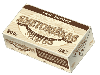 Butter SMETONIŠKAS, 82%, 200 g