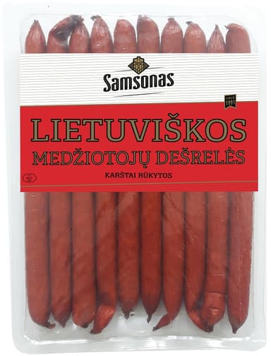 Hot smoked sausages, Lietuviškos medžiotojų, 530 g