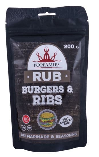 Spice mix POPPAMIES Burgers & Ribs Rub, 200 g