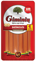GIMINIŲ virtos dešrelės, a. r., 860 g