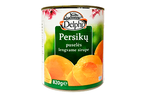 Peach halves in light syrup DELPHI 820g