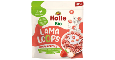 Traškūs sausi pusryčiai su braškėmis LAMA LOOPS, ekologiški