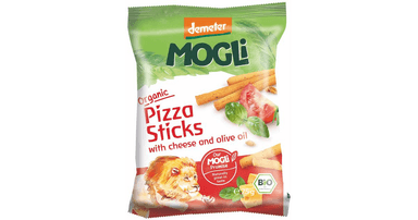 Cheese and olive oil pizza sticks, biodynamic