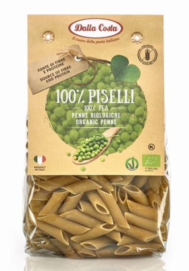Ekologiški žirnių makaronai DALLA COSTA, Penne, 250 g LT-EKO-001