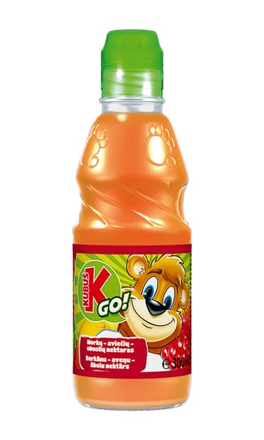 Nektaras KUBUŠ GO Aviečių-morkų-obuolių, 0.3L