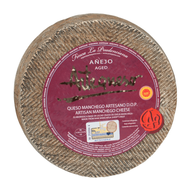 Sheep's milk cheese MANCHEGO ARTESANO PDO, aged for 11 months.
