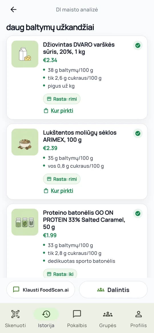 The agent finds products and prices