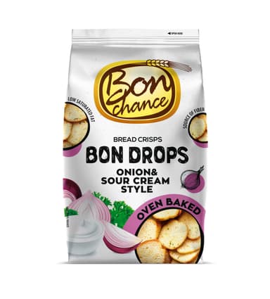 Duonos traškučiai BON CHANCE, su grietine ir svogūnais, 70 g