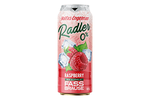 Non-alcoholic beer cocktail with raspberry juice. FASSBRAUSE RADLER, 500 ml