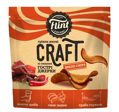 Džiūvėsėliai FLINT, Craft, vingiuoti, aštraus skonio, 90 g