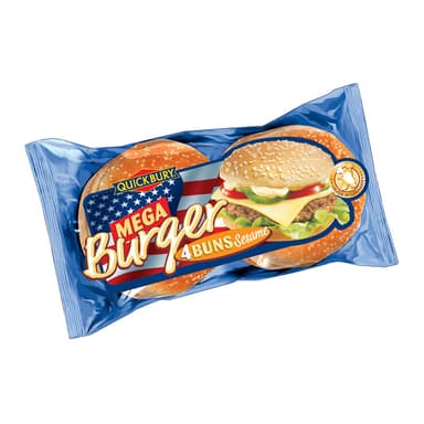 Mėsainių bandelės su sezamo sėklom, didelės, 4 vnt., 300 g