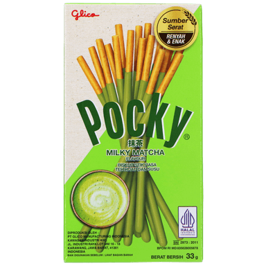 Saldžios lazdelės POCKY, su mačios glaistu, 33 g