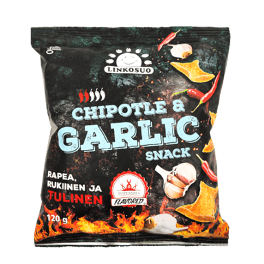 Ruginiai duonos traškučiai LINKOSUO, chipotle ir česnako skonio, 120 g