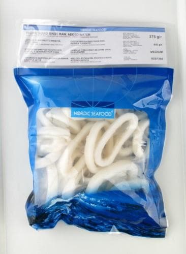 Squid rings, not cooked, 25%, 375g/500g