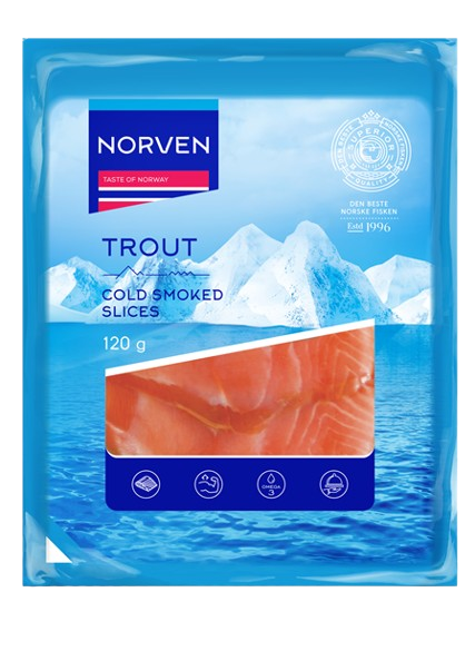 Trout cold smoked slices, NORVEN, 120 g