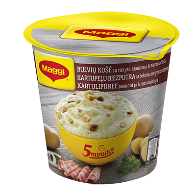 Greitai paruošiama bulvių košė su rūkyta kiauliena ir skrebučiais MAGGI, 53 g