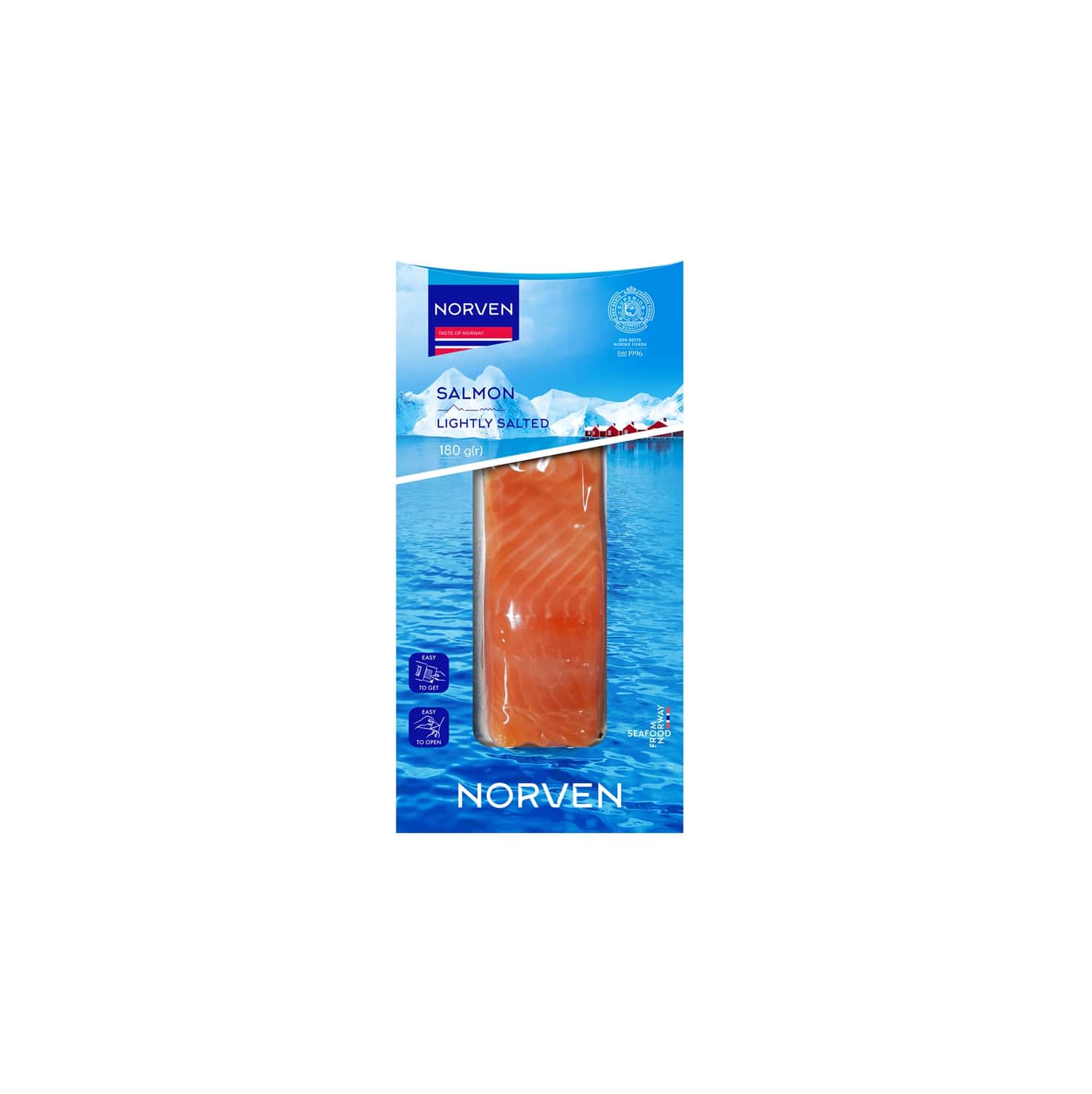 Salted  Atlantic salmon fillets, vacuumed NORVEN, 180 g