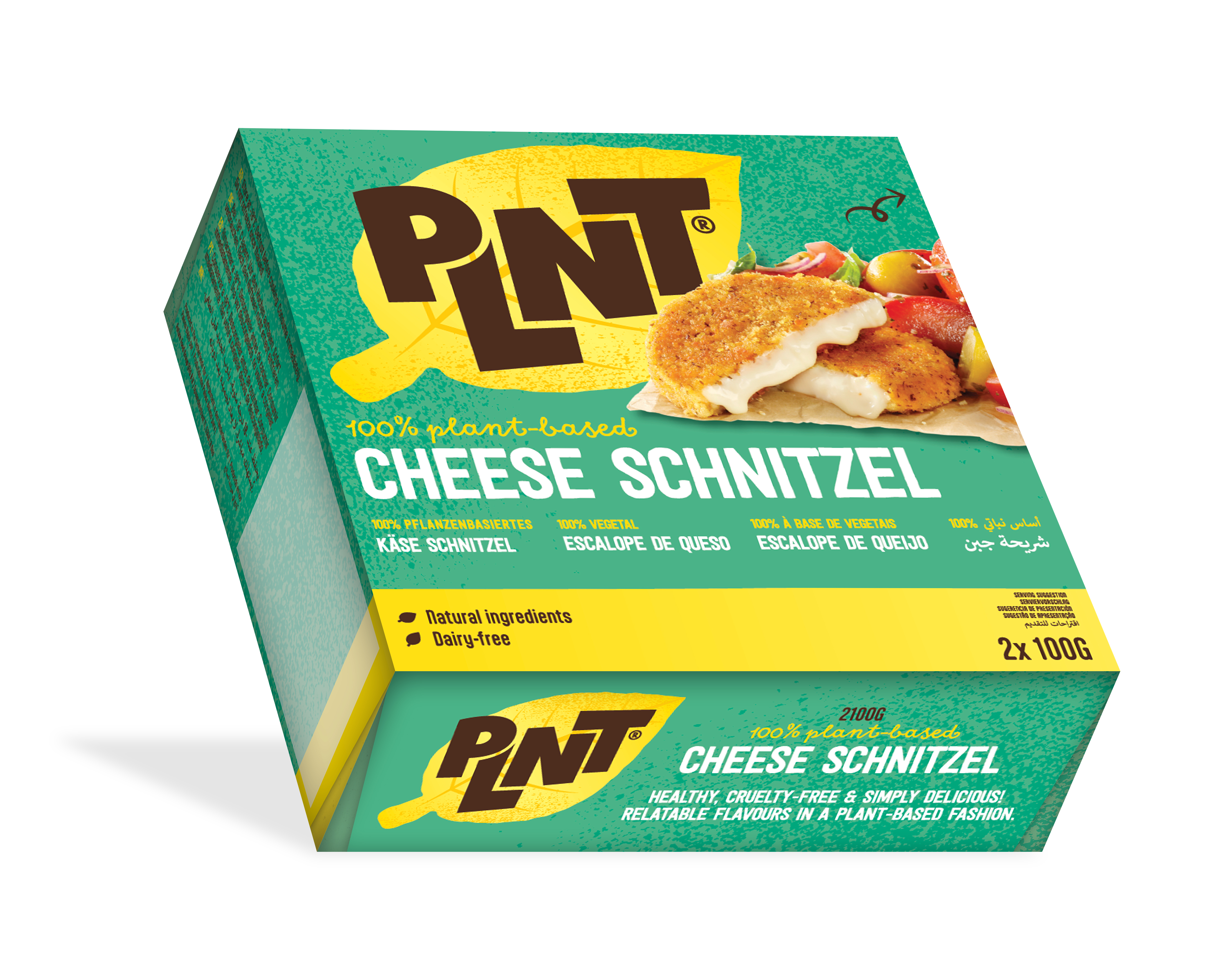 Frozen vegan cheese schnitzel PLNT, starch-based 2x100g