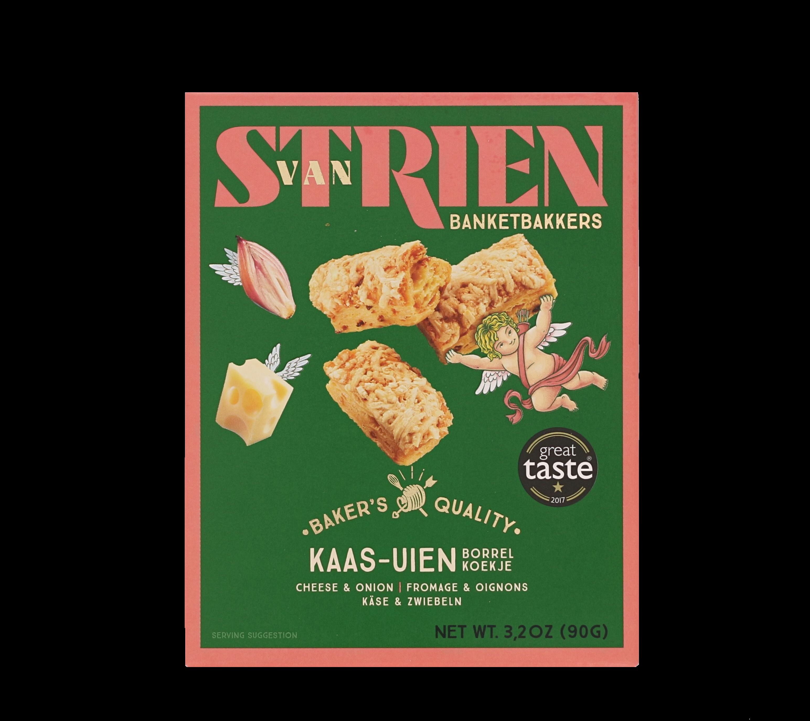 Cheese biscuits VAN STRIEN, cheese and onion flavor, 90 g