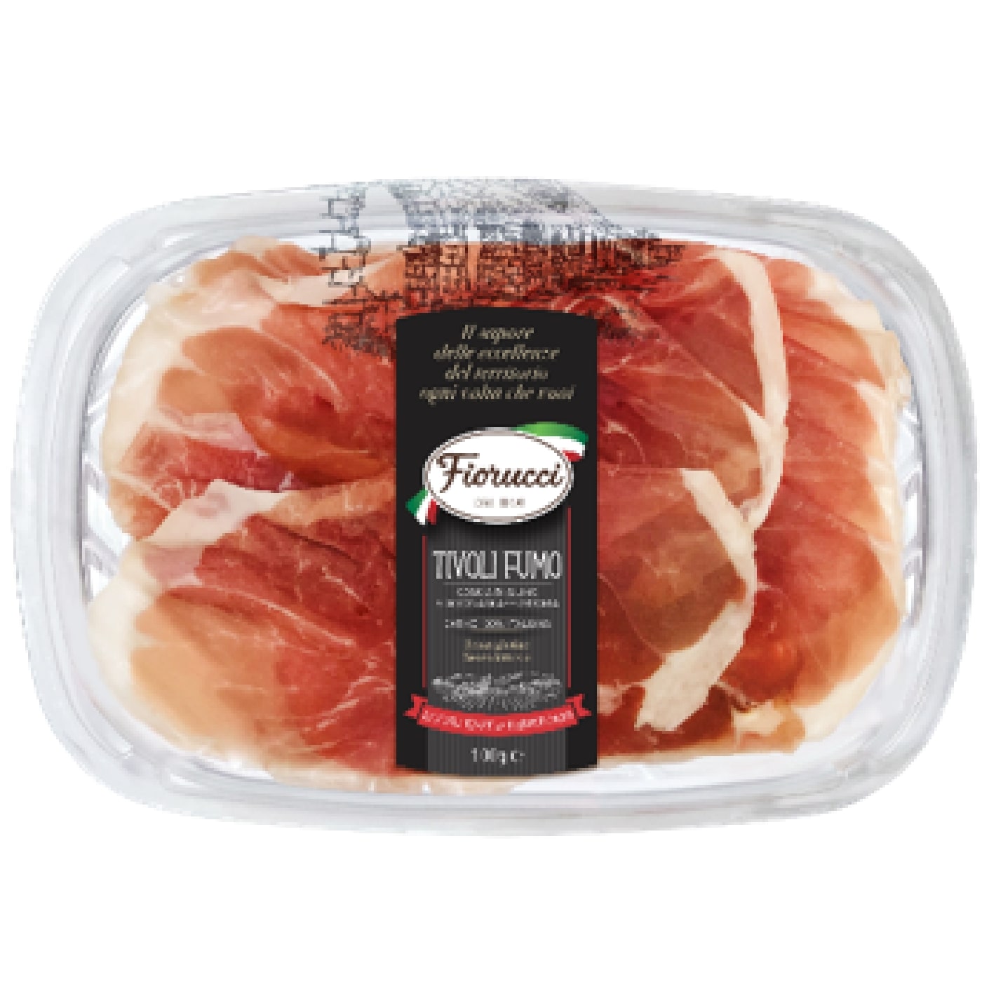 Cured pork ham FIORUCCI Tivoli Fumo, slices, a.r., 100g