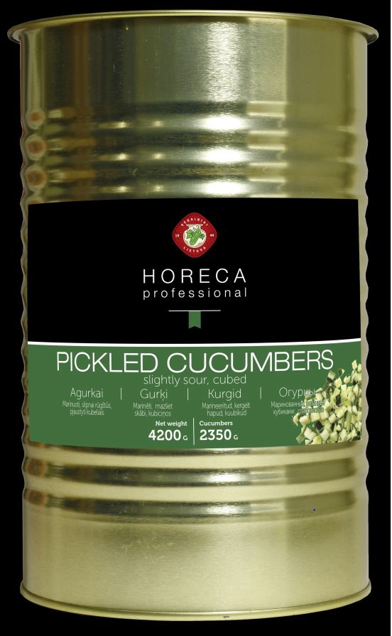 Marinated pickles KĖDAINIŲ horeca professional cutted in cubes, 2.35kg
