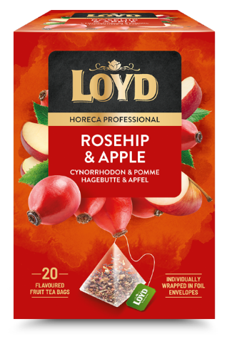 Fruit tea drink LOYD HORECA rosehip and apple, piramyd, 20 x 2g