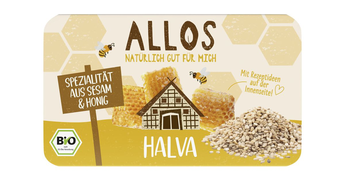 Organic sesame and honey halva