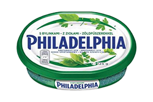Tepamasis sūris PHILADELPHIA su žolelėmis, 19,9 % rieb. s. m., 125 g