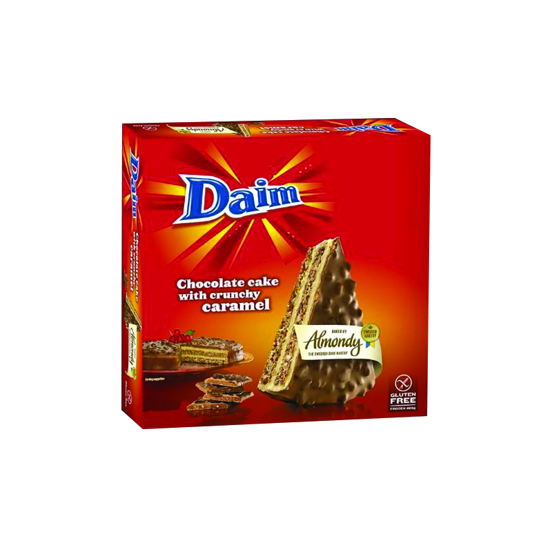 Šaldytas migdolinis pyragas ALMONDY, su Daim šokoladu, 400 g nepjaustytas