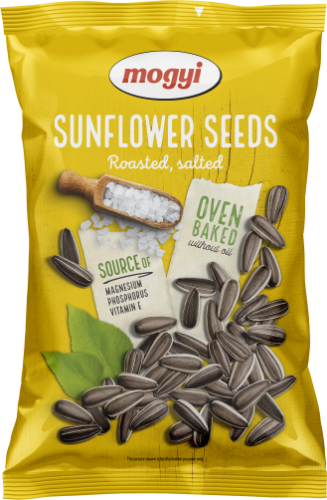 Roasted, salted sunflower seeds MOGYI, yelow colour pack, 150 g
