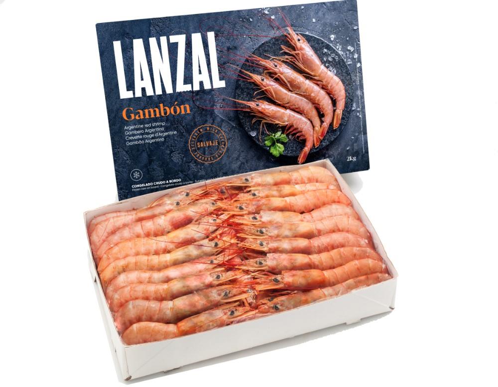 Frozen Argentinian shrimps L1 10/20 with heads, with oats, ZS, 2 kg