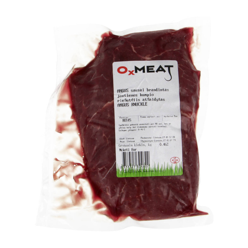 Vacuum-sealed Angus beef knuckle