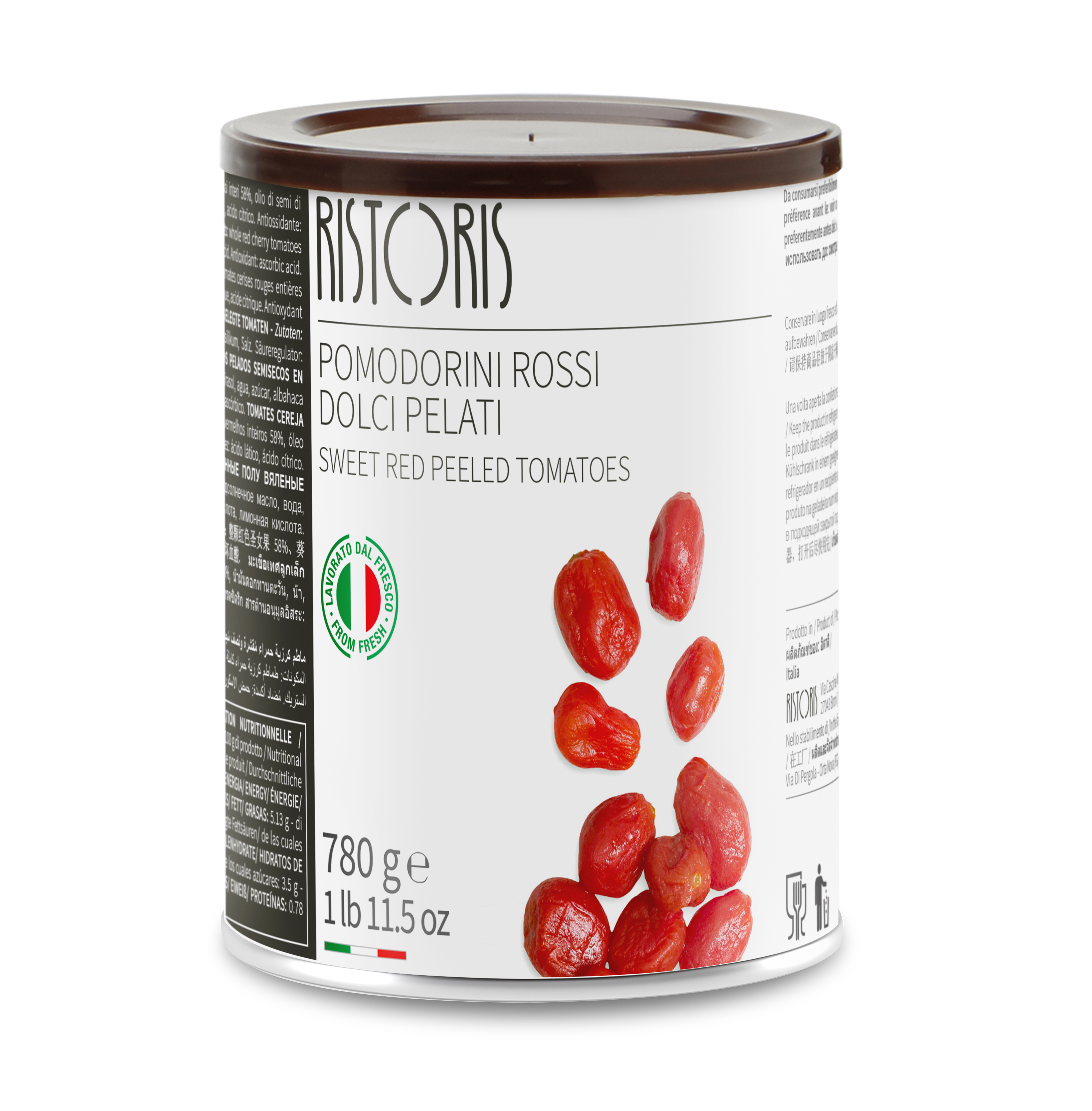 Tomatoes red, sweet, peeled RISTORIS, 4/4, can, 770g