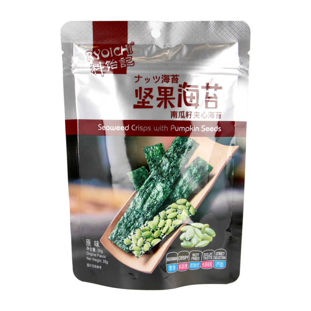 Seaweed chips with pumpkin seeds