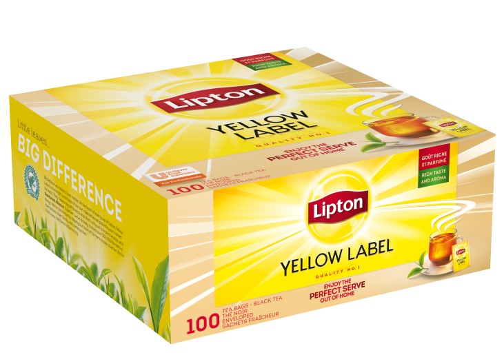 Premium Black Tea LIPTON Yellow, 100 x 1,8 g